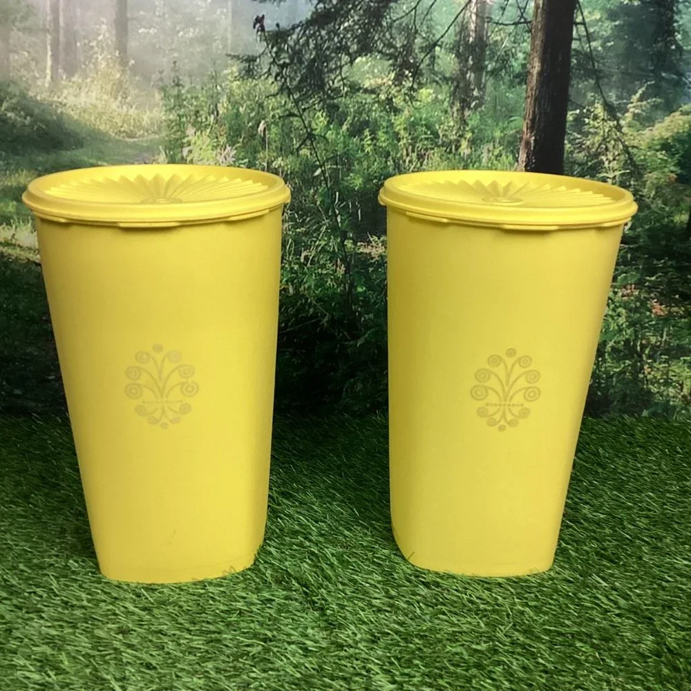Vintage Tupperware Containers Sunburst Yellow (5)